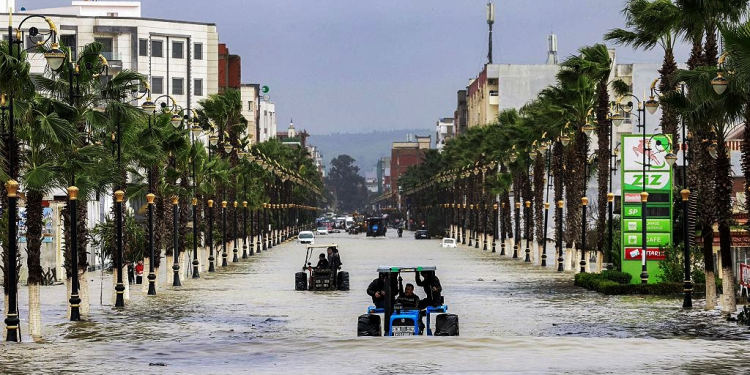 Flooding in northern Morocco after heavy rains February 2026